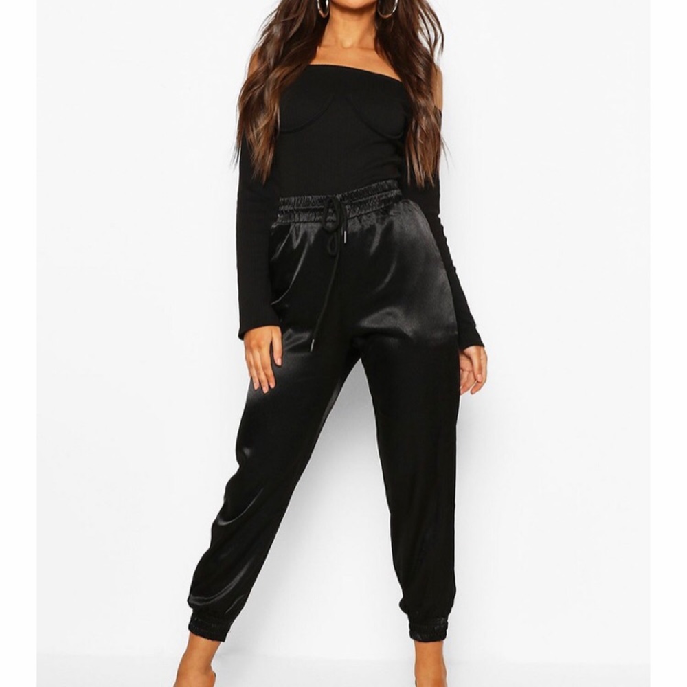 Satin utility joggers